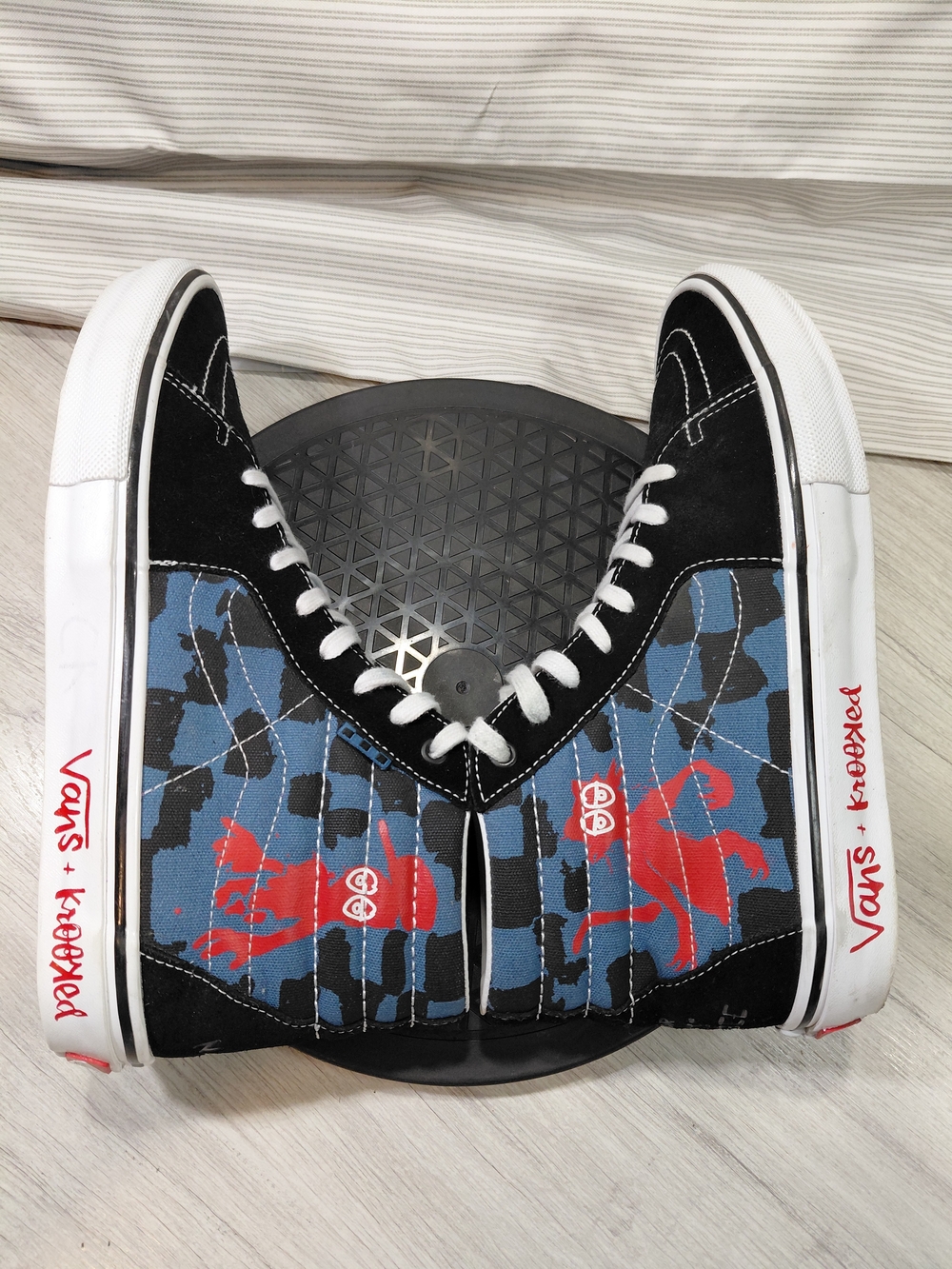Vans X Mens Krooked Skate SK8-HI Black & Blue High-Top Sneakers SIZE MENS 10 - Picture 6 of 15